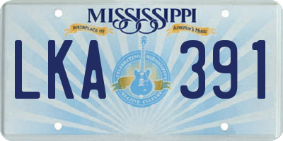 MS license plate LKA391
