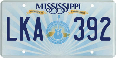 MS license plate LKA392
