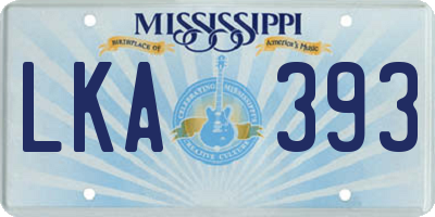 MS license plate LKA393