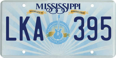 MS license plate LKA395