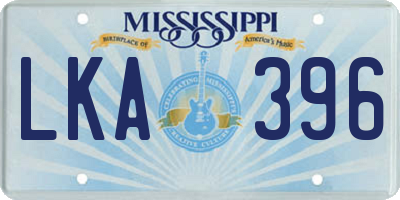 MS license plate LKA396
