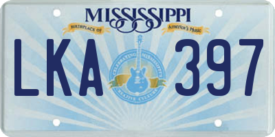 MS license plate LKA397