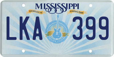 MS license plate LKA399