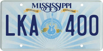 MS license plate LKA400