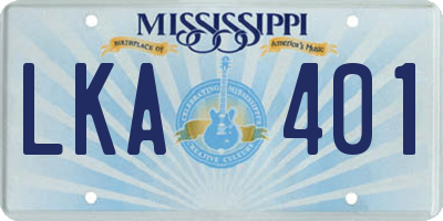 MS license plate LKA401