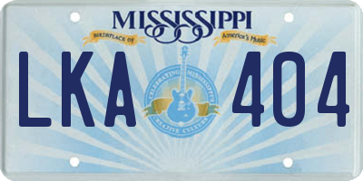 MS license plate LKA404