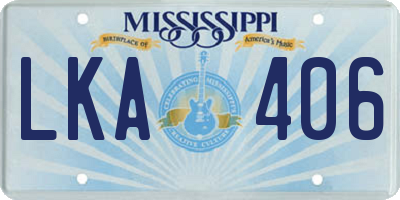 MS license plate LKA406