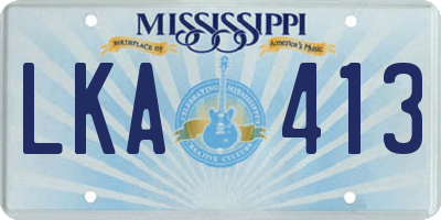 MS license plate LKA413