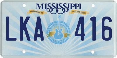 MS license plate LKA416