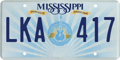 MS license plate LKA417