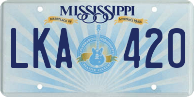MS license plate LKA420