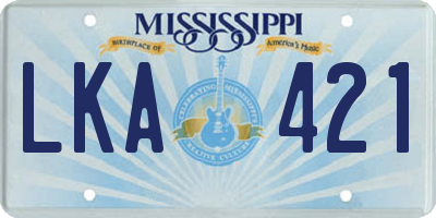 MS license plate LKA421