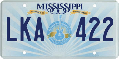 MS license plate LKA422