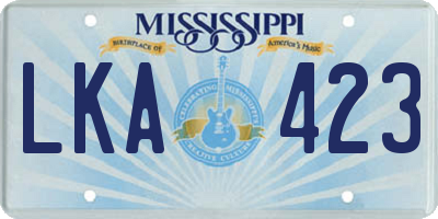 MS license plate LKA423