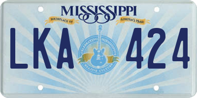 MS license plate LKA424
