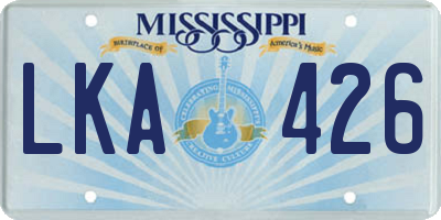 MS license plate LKA426