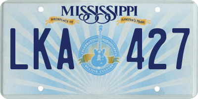 MS license plate LKA427
