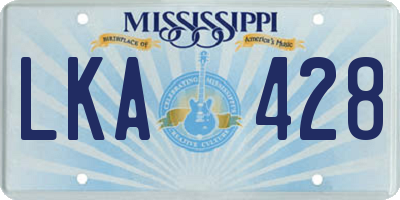 MS license plate LKA428