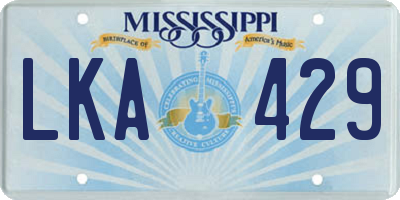 MS license plate LKA429
