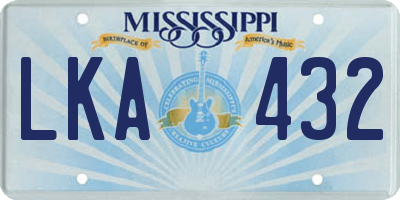 MS license plate LKA432