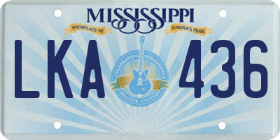 MS license plate LKA436