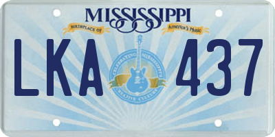 MS license plate LKA437