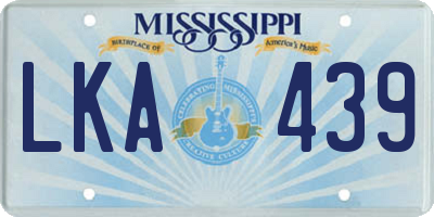 MS license plate LKA439