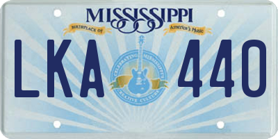 MS license plate LKA440