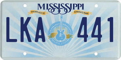 MS license plate LKA441