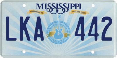 MS license plate LKA442