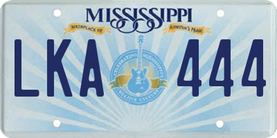 MS license plate LKA444