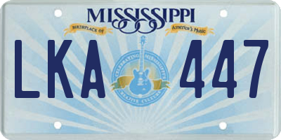 MS license plate LKA447