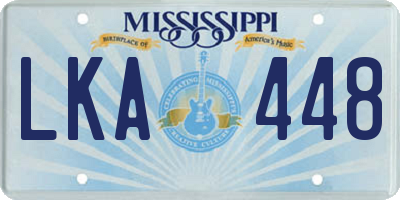 MS license plate LKA448