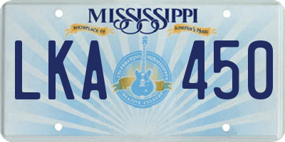 MS license plate LKA450