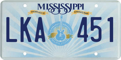 MS license plate LKA451