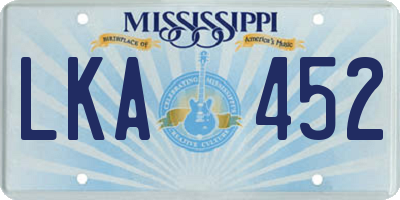 MS license plate LKA452