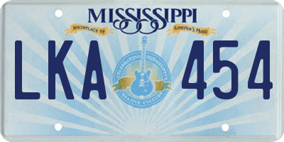 MS license plate LKA454