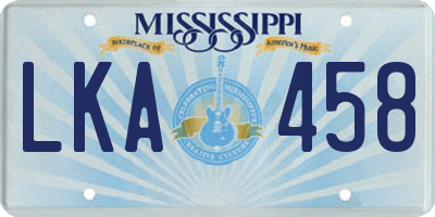 MS license plate LKA458