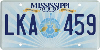 MS license plate LKA459