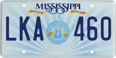 MS license plate LKA460