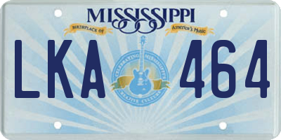 MS license plate LKA464