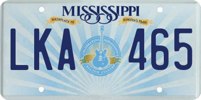 MS license plate LKA465