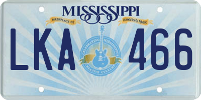 MS license plate LKA466