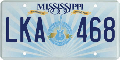 MS license plate LKA468