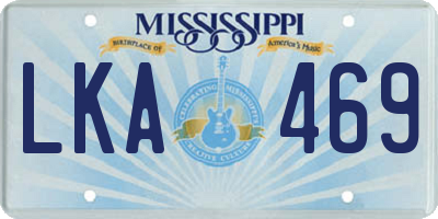 MS license plate LKA469