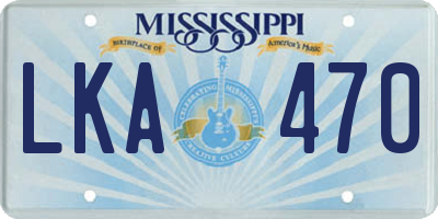 MS license plate LKA470