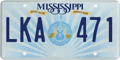 MS license plate LKA471