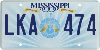 MS license plate LKA474