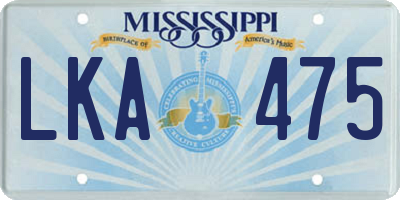 MS license plate LKA475