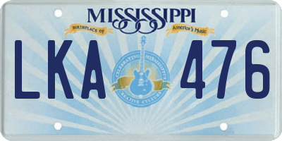 MS license plate LKA476